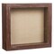 Shadow Box Picture Frame 8x8 Natural Wood Display Case with Linen Back for Memorabilia, Pins, Awards, Medals, Tickets and Photos - Weathered Brown